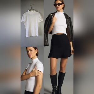 Anthropologie The‎ Blair Baby Tee by Maeve: Mock-Neck Edition ~ Size XS